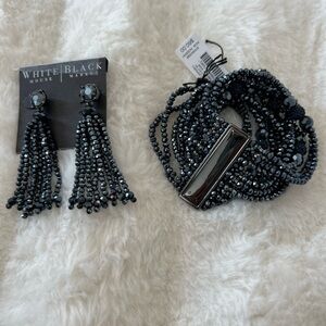 Navy earrings and matching bracelet 
White House Black Market